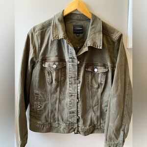 Liverpool Olive Green Jean Jacket • Large • Stretch Denim • Great Condition